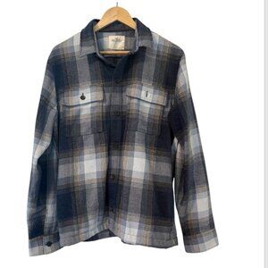 Hollister Men's Large Blue Plaid Button-down Thick Collared Long Sleeve Flannel